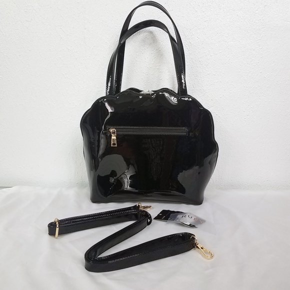 Ruby Black Patent Leather Hand Bag Shoulder Bag - Picture 9 of 15